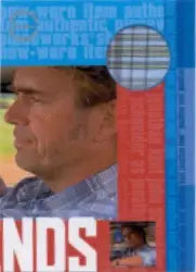 Side profile of a man with Smallville PW11B Pieceworks Costume Card design background