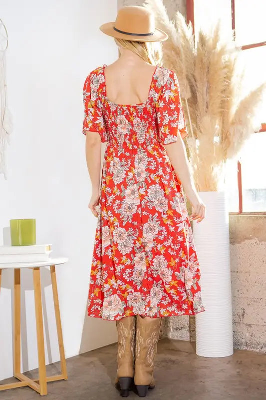 Smocked Dress w/ Pockets Red or Green ?? USA Made - Dress