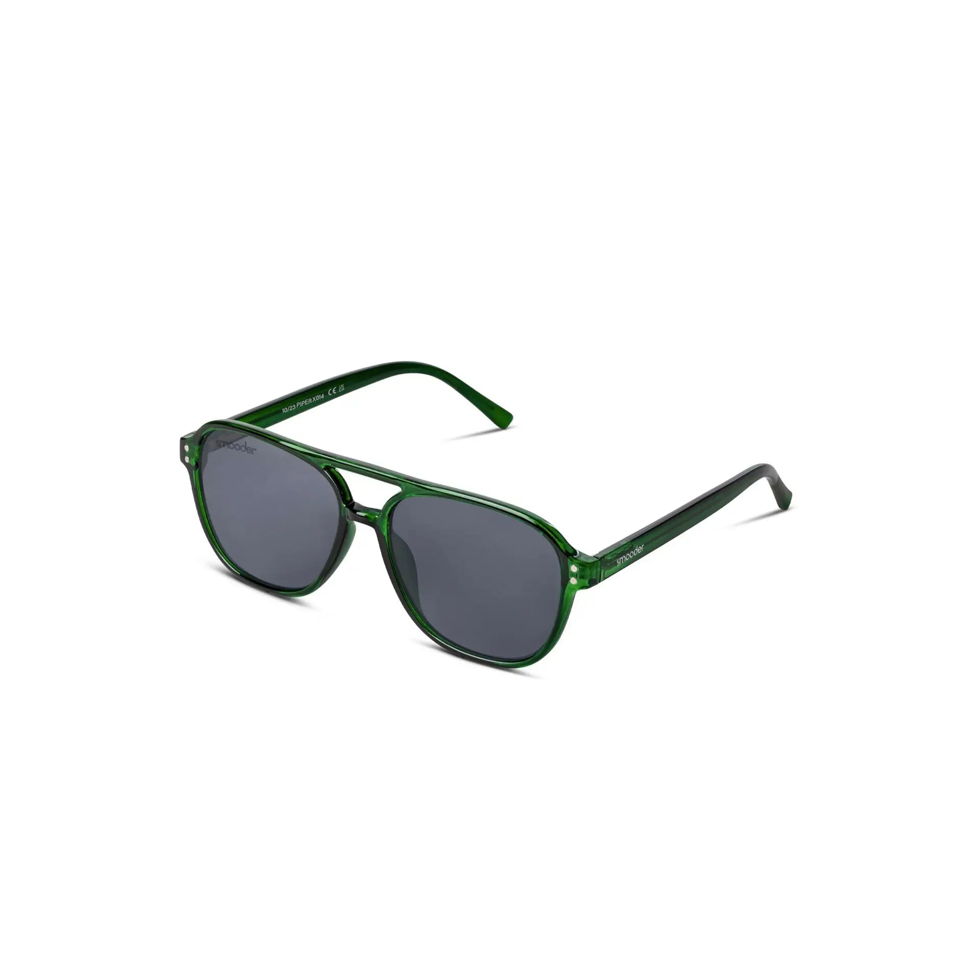 Green aviator sunglasses with dark lenses from Smooder Sunglasses Piper_X014 collection