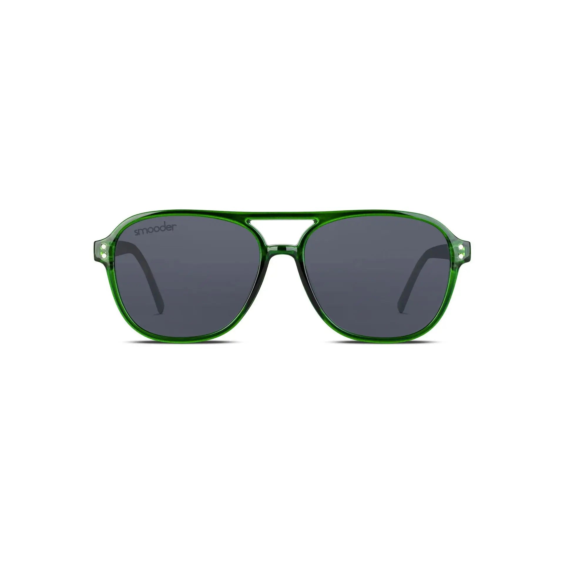 Green Aviator Sunglasses with Dark Grey Lenses from Smooder Sunglasses Piper_X014