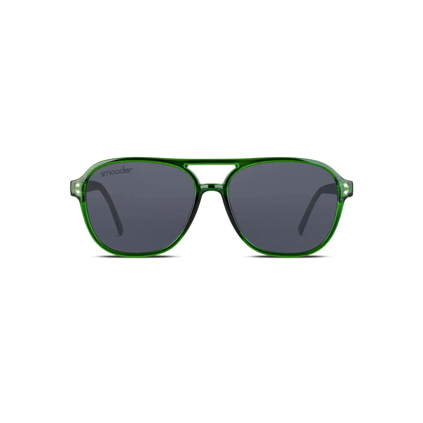 Green Aviator Sunglasses with Dark Grey Lenses from Smooder Sunglasses Piper_X014