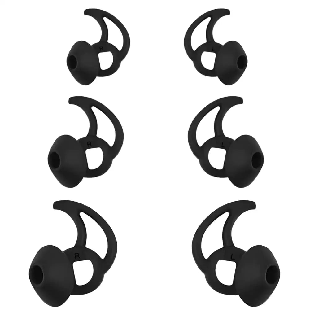 Black silicone earbud tips replacement earbud tips compatible with Bose QuietComfort and Sport earbuds