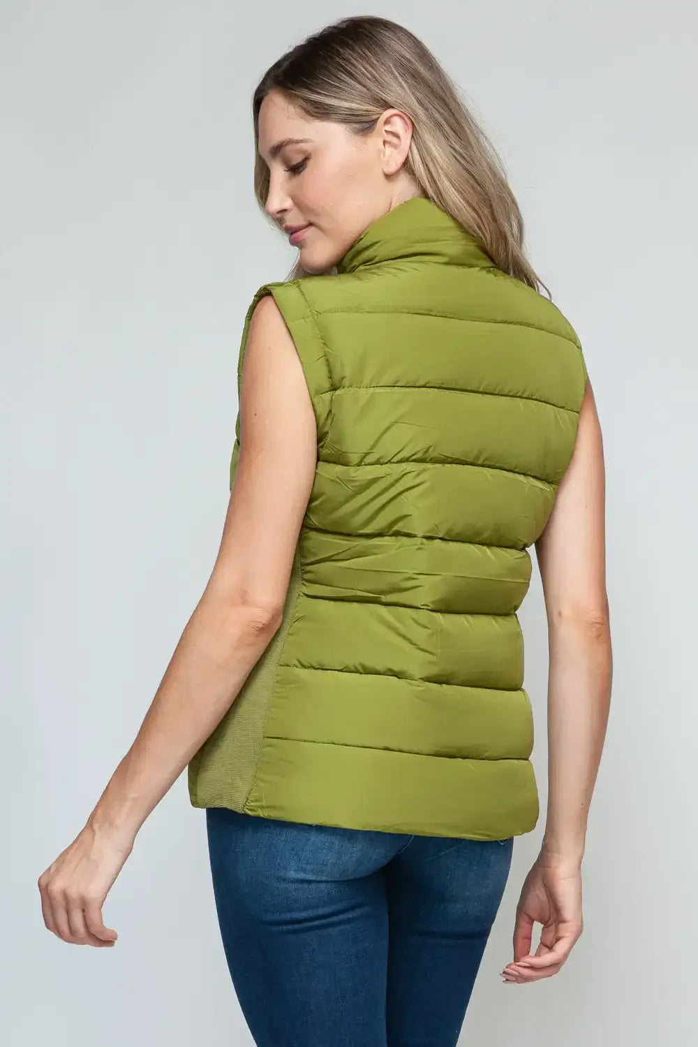 Snobbish Zip Up Turtleneck Vest with Pockets - Outwears