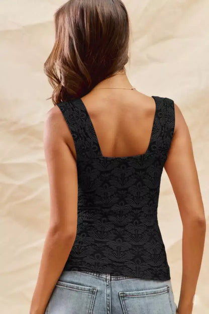 SO ME Floral Jacquard Seamless Tank Top - Tank Top