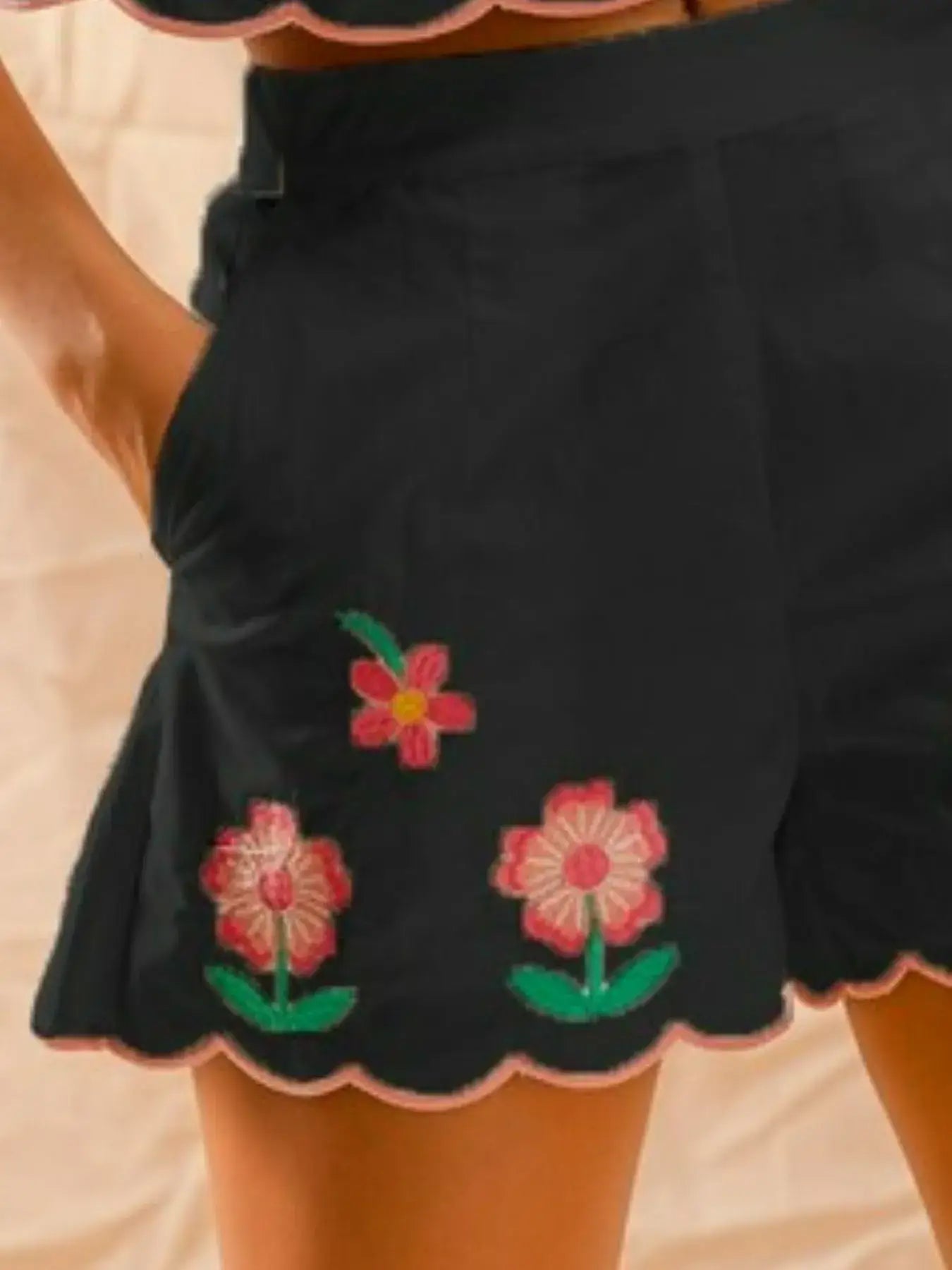 SO ME Flower Embroidered Tank Top and Shorts Set - Apparel & Accessories > Clothing > One-Pieces > Jumpsuits & Rompers