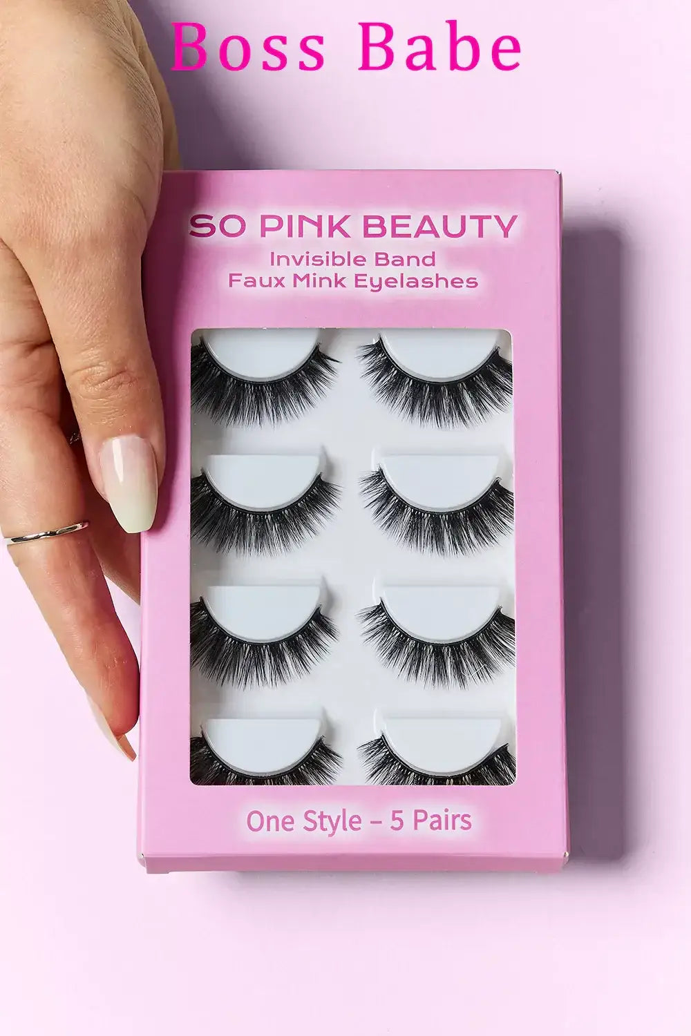 SO PINK BEAUTY Faux Mink Eyelashes 5 Pairs - Boss Babe / One Size