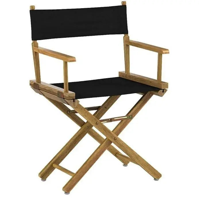 Solid Wood Frame Indoor/Outdoor Patio Dining Directors Chair with Black Seat - Patio Chairs