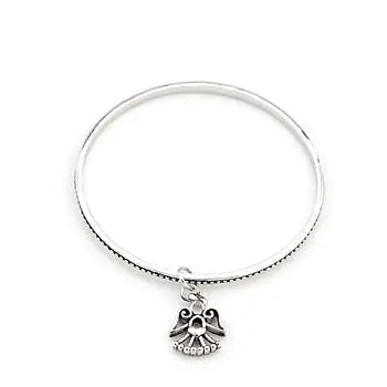 Solitaire Angel Charm Bangle - Bracelets