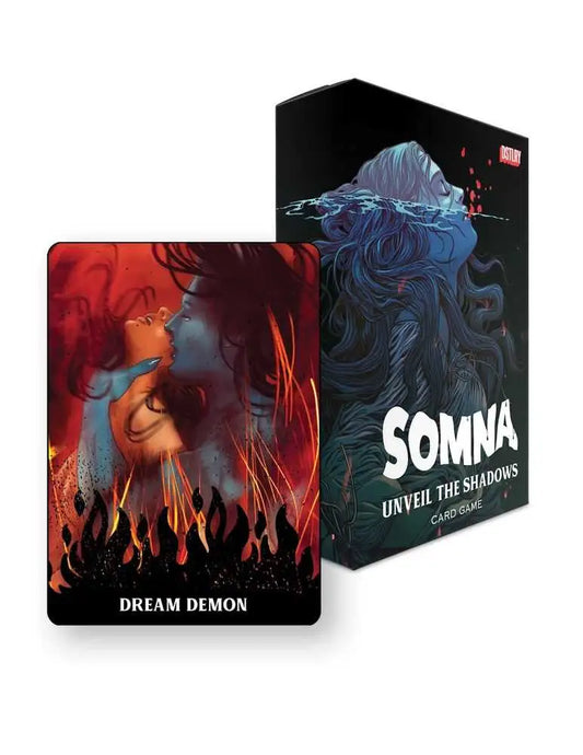 Somna Unveil The Shadows Card Game showcasing a social deduction shadows card game