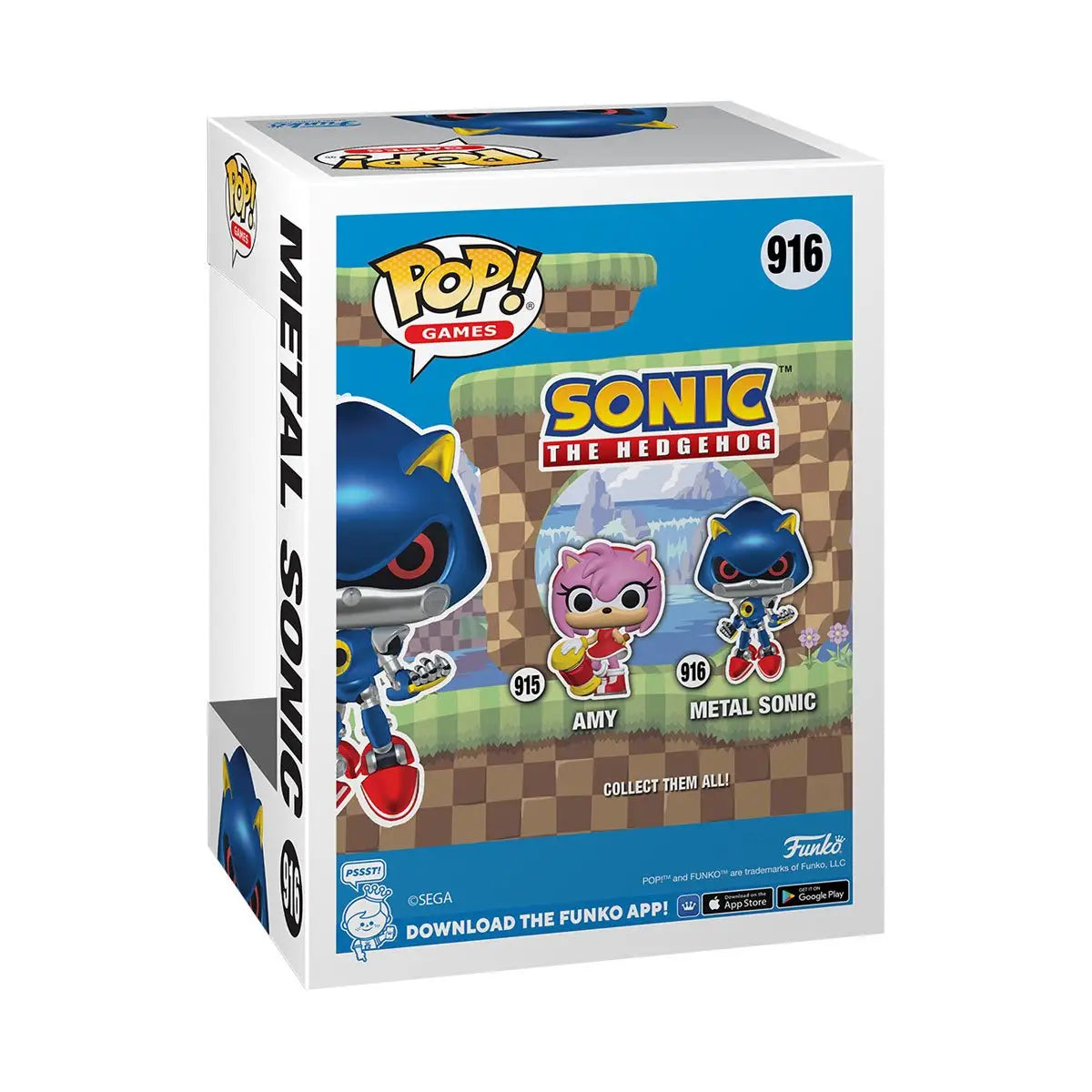 Metal Sonic Funko Pop! Vinyl Figure box featuring Sonic characters #916