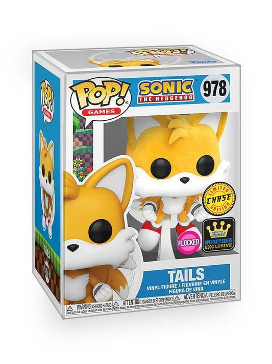 Tails flying flocked Chase Specialty Funko Pop in box for Sonic The Hedgehog collection