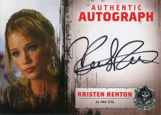 Autograph card featuring Kristen Renton as Ima Tite from Sons of Anarchy Seasons 1 to 3