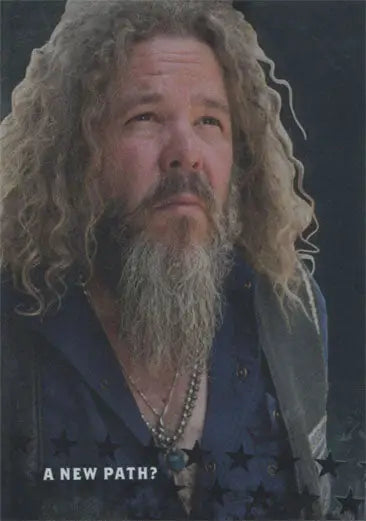 Middle-aged man with long curly hair on Sons of Anarchy trading card #91 of 100