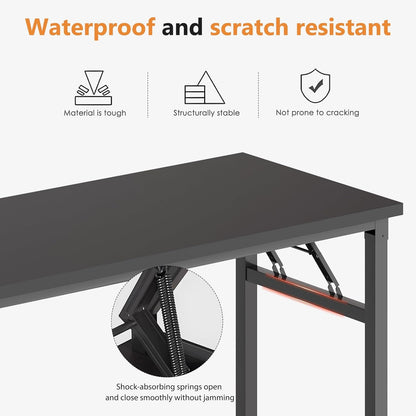 Spacious 62 Inch Office Desk with Metal Frame-4