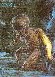 Skeletal figure with glowing skull in Species Medallion Limited Edition Chase Card #378