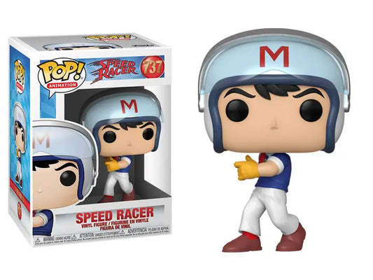 Speed Racer Funko Pop vinyl figure of Speed Racer in blue helmet and racing outfit