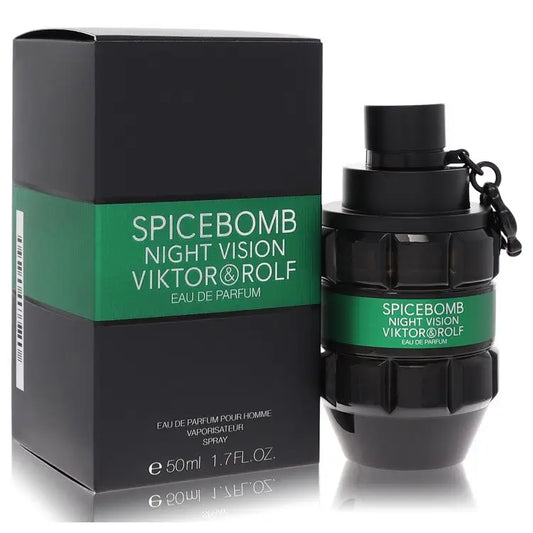 Black grenade-shaped Spicebomb Night Vision Eau de Parfum bottle by Viktor & Rolf