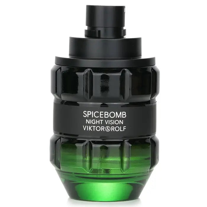 Black and green grenade-shaped Spicebomb Night Vision Eau De Toilette Spray bottle