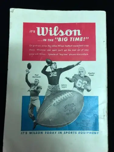 Vintage Wilson sports equipment advertisement in Sportfolio Illustrated Digest 1948 Doak Walker Magazine