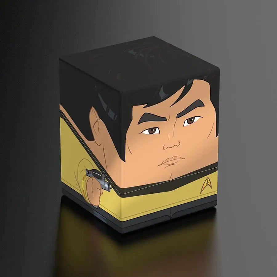 Cartoonish Star Trek cube from Squaroe Star Trek TOS Sulu item on display