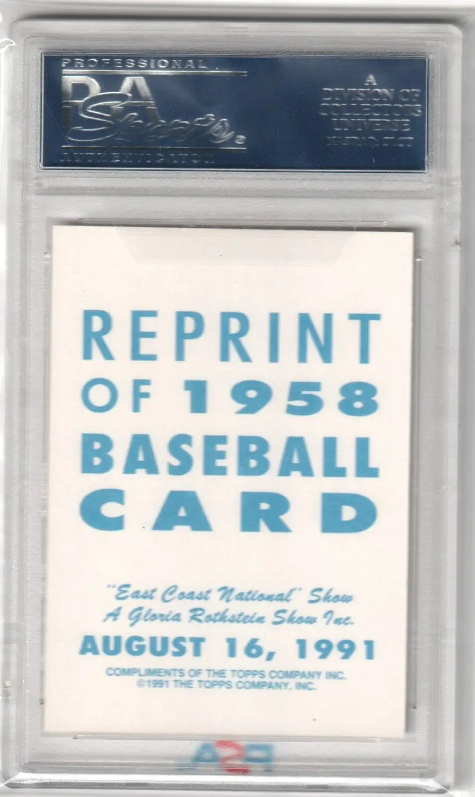 Encased reprint baseball card from STAN MUSIAL 1991 Topps East Coast Ntl Autograph in Columbia Hobby eBay store