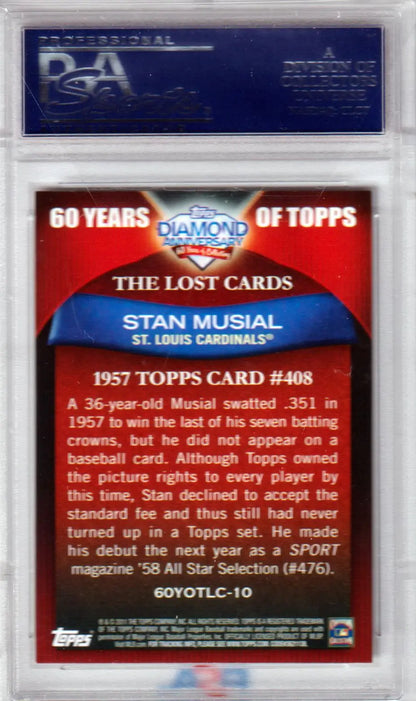 Graded Stan Musial baseball card from Columbia Hobby Lost Cards collection PSA 10