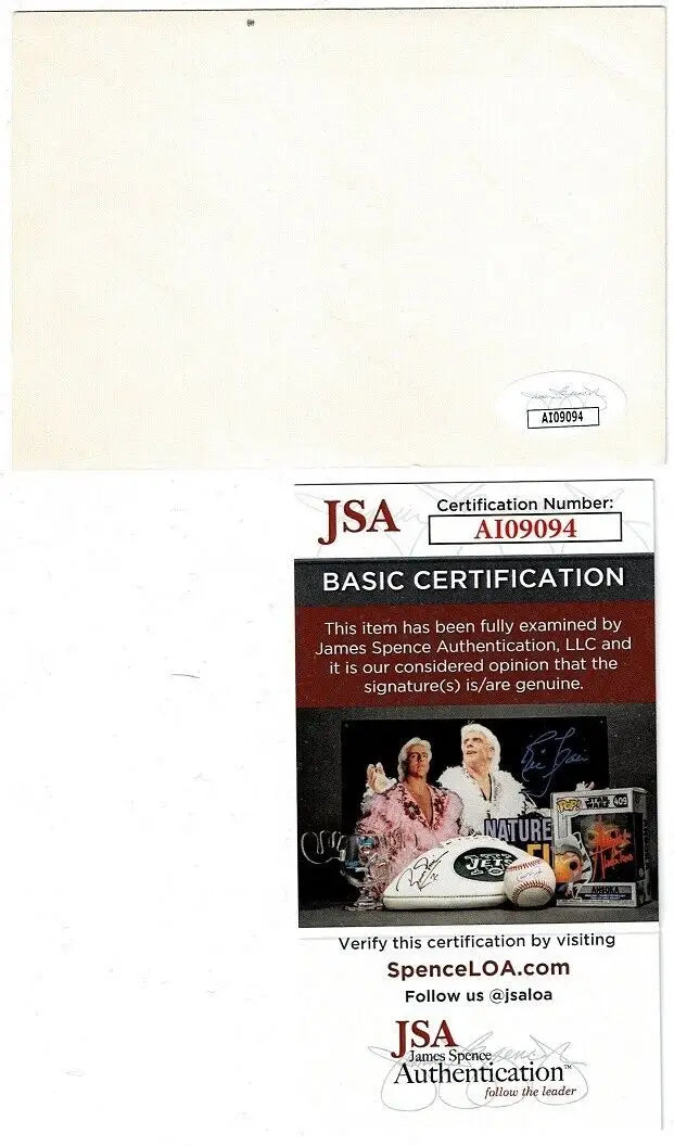 JSA authentication card for Stan Musial Cardinals Original Baseball Snapshot photo