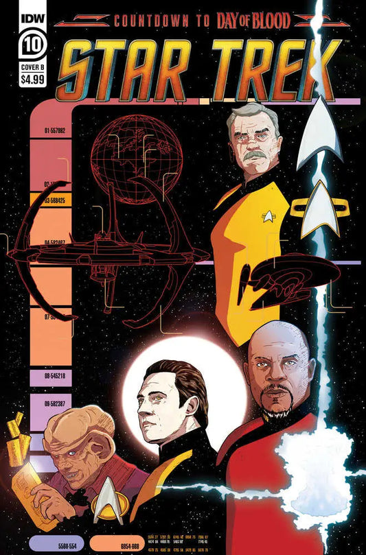 Star Trek #10 Variant B cover featuring character portraits on a red and black background