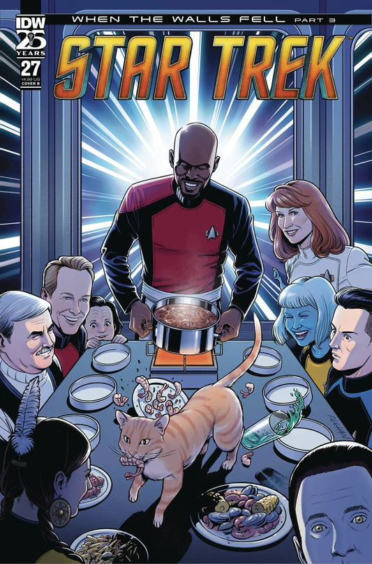 Star Trek #27 Cvr B Feehan comic cover featuring crew at dining table scene