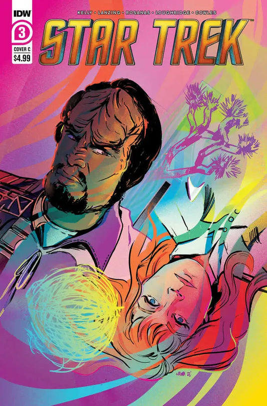 Star Trek #3 Cover C Kangas Variant with vibrant psychedelic artwork and energy effects