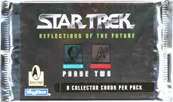 Sealed Star Trek trading card pack featuring Reflections of the Future design