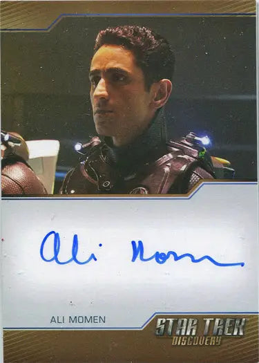 Autographed trading card of Ali Momen as Kamran Gant from Star Trek Discovery Season 2