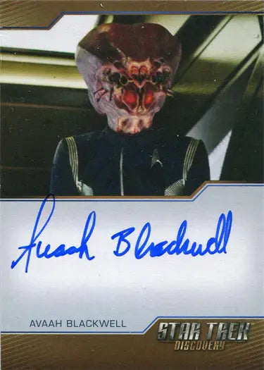 Autograph card featuring Alien Osnullus Officer in Starfleet uniform from Star Trek Discovery