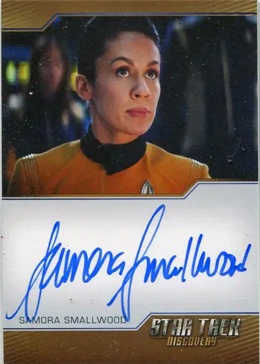Autographed Star Trek Discovery trading card of Samora Smallwood as Lt. Amin