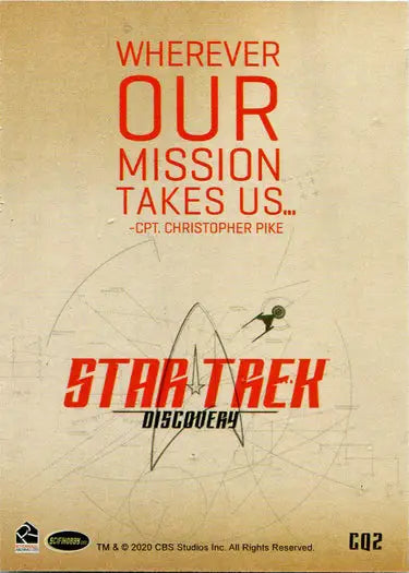 Promotional poster for Star Trek Discovery featuring Captain Christopher Pike and logo