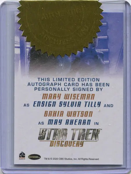 Limited edition dual autograph card from Star Trek Discovery Season 2 with cast signatures