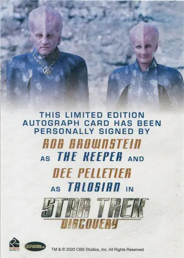 Dual autograph card featuring alien characters from Star Trek: Discovery Season 2