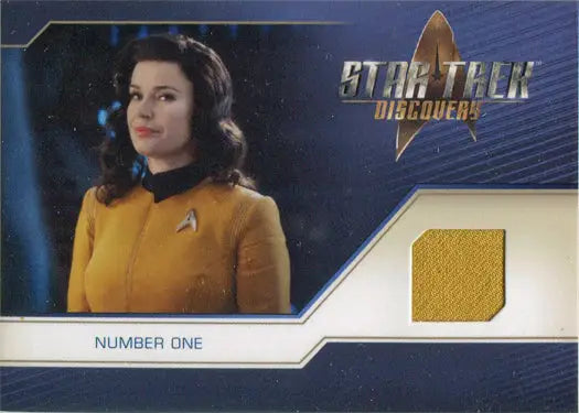 Star Trek Discovery Season 2 relic costume card RC15 featuring No. One in gold uniform