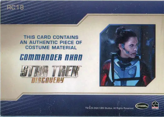 Star Trek Discovery Season 2 Relic Costume Card RC18 featuring authentic costume material