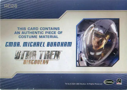 Collectible relic costume card featuring Sonequa Martin-Green in Star Trek: Discovery