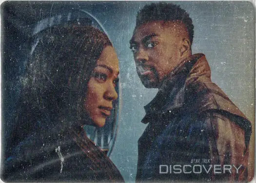 Promotional still from Star Trek Discovery featuring crew members for Topper Chase Card
