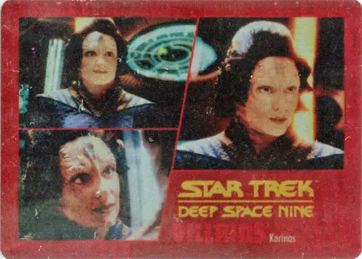Trading card showcasing portraits from Star Trek: Deep Space Nine series collectibles