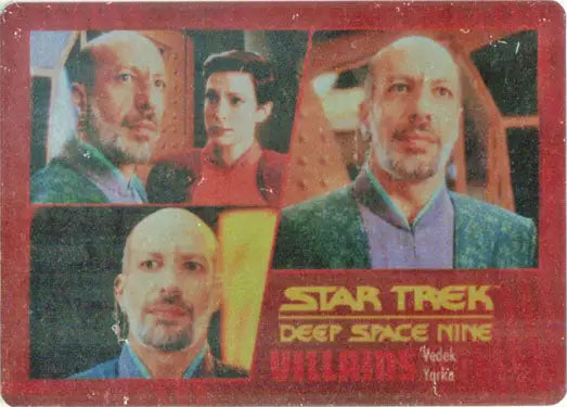 Trading card showcasing multiple portraits of a character from Star Trek Deep Space Nine