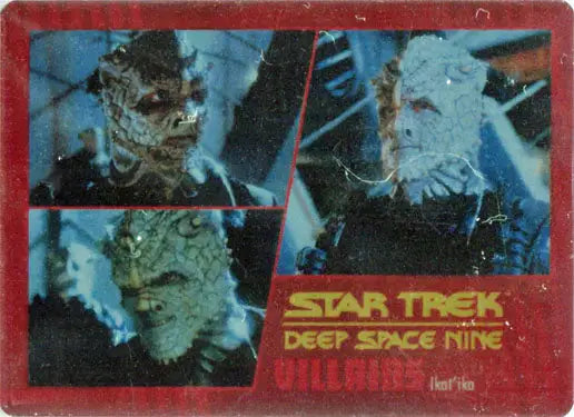 Star Trek DS9 Heroes & Villains Metal Base Parallel Chase Trading Card featuring alien characters