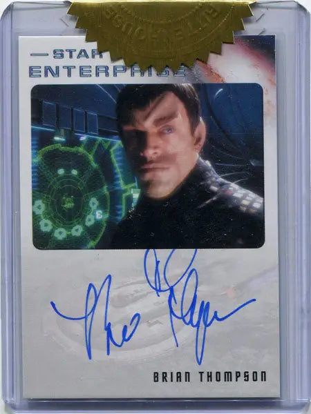 Autographed trading card of Brian Thompson as Adm. Valdore from Star Trek Enterprise