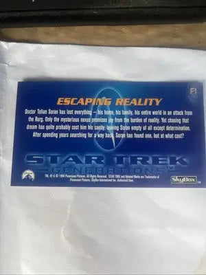Star Trek Generations Foil Trading Card F1 from Skybox 1994, showcasing iconic series moments