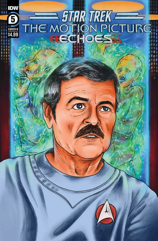 Comic book cover of Star Trek: The Motion Picture showcasing a mustached Starfleet officer