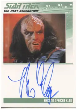 Signed Star Trek TNG Autograph Card featuring Brian Thompson as Klag