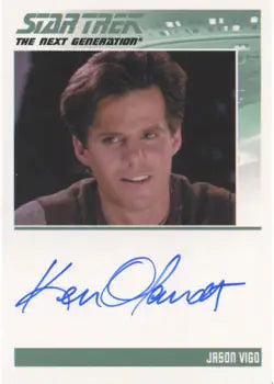 Autographed trading card of Ken Olandt as Jason Vigo from Star Trek TNG