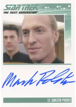 Autographed trading card of Mark Rolston as Lt. Walter Pierce from Star Trek TNG